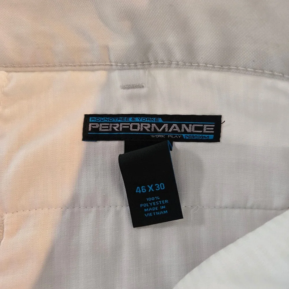 Roundtree & Yorke Pants Men 46x30 Performance Golf Big Man Gray Moisture Wicking